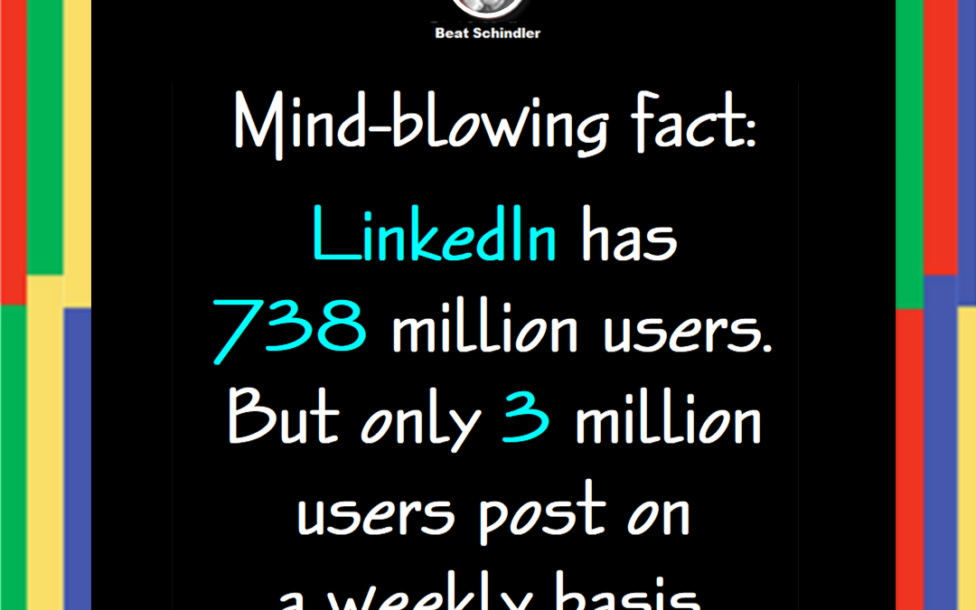 Mind-Blowing Fact: LinkedIn has 738 million users. But only 3 million users post on a weekly basis.